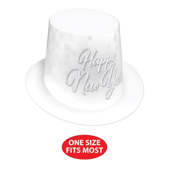 Beistle Adult Whiteout New Year Hi-Hats, 25ct.